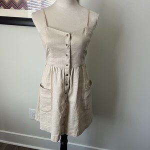 Forever 21 Beige Linen Blend Dress M